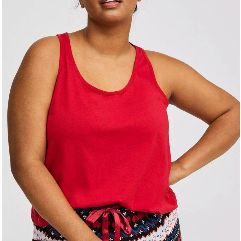 Torrid Red Cotton Racerback Sleep Tank Top Women’s Plus Size 3 EUC